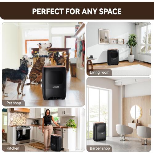 Pro Touchless Vacuum Automatic Dustpan - Ultra Fast & Powerful - Great for Sweeping Salon Pet Hair Food Dirt Kitchen, Canister Vacuum Cleaner Trash Can, Bagless, Auto Sensors, 1500 Watt-Black