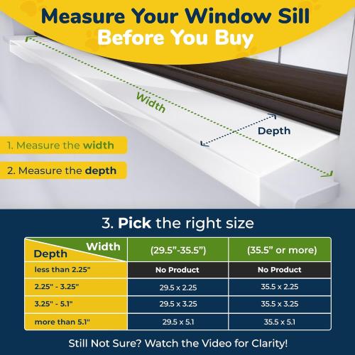 PROTECTO Window Sill Protector from Dogs 35.5 x 2.25 Clear Window Guards from Cats Scratching, Chewing & Clawing | Keep Your Sills Smooth & Paws Safe | Ultra Strong Window Sill Cover Protection