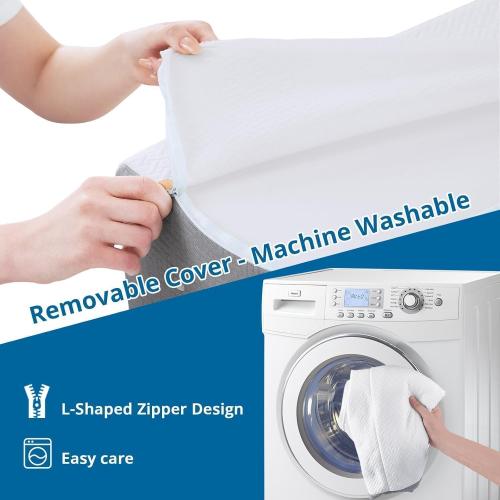 Sasttie Wedge Pillow for After Surgery, Adjustable Memory Foam Bed Wedge Pillow Headboard for Sleeping, Acid Reflux, Surgery Recovery, Neck & Back Support, White and Dark Grey