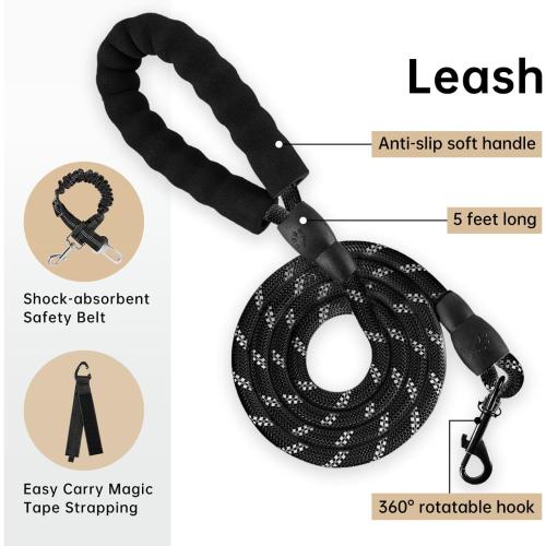 Size XL Color brown IVY&LANE No Pull Dog Harness with Leash Set, Reflective No Choke Pet Vest,Adjustable Oxford Dog Vest Harness with Easy Control Handle for Medium Dogs
