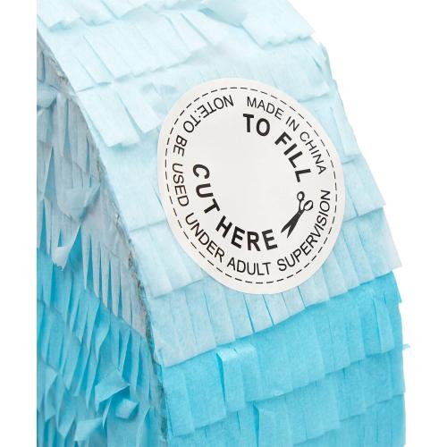 BLUE PANDA 6 Pinata Pull-String - Ombre Blue 16.5 x 11.3 x 3 In - Number 6 Pinata for Birthday Decorations & Party Decoration