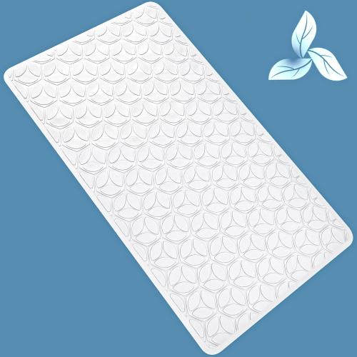 Non Slip Bathtub Mat | Real Rubber Bath Mat for Tub and Shower, Shower Mat for Daily Safety, Pet Dog Mat, Soft No-Slip Bath Mat | Nonskid Bathroom Tub Mat, 16” x 28”（White）