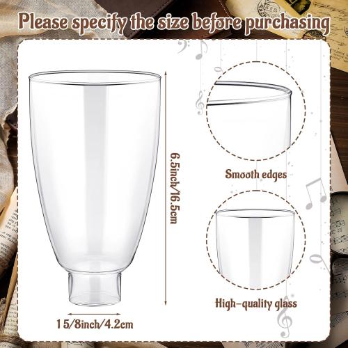 2 Pcs 6.5 Inch Clear Glass Lamp Shade, Colonial Style