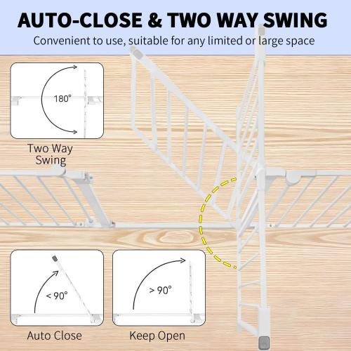 81.11 Extra Wide Baby Gate with Cat Door, Auto Close Pet Gates Dog Gate, Hardware Mounted Walk Through Swing Safety Baby Gates for Stairs, Doorways, Kitchen, House, 30 Tall, 3 Panels