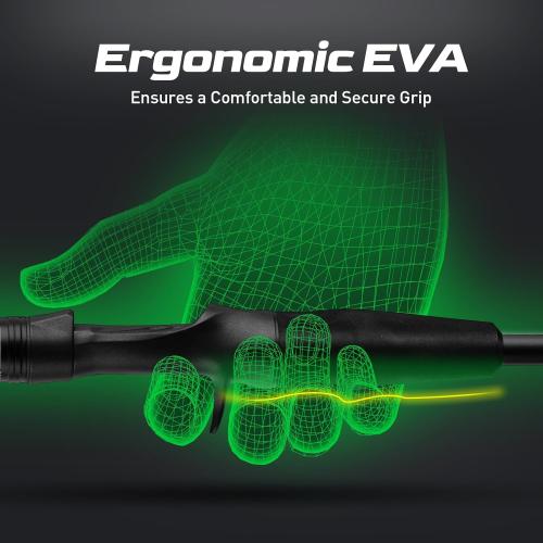 HANDING M1 Bass Fishing Rod Fast Action Spinning & Casting Rod with Fuji Guide Rings for Trout Walleye Bass Northern Pike Muskie Snook Redfish