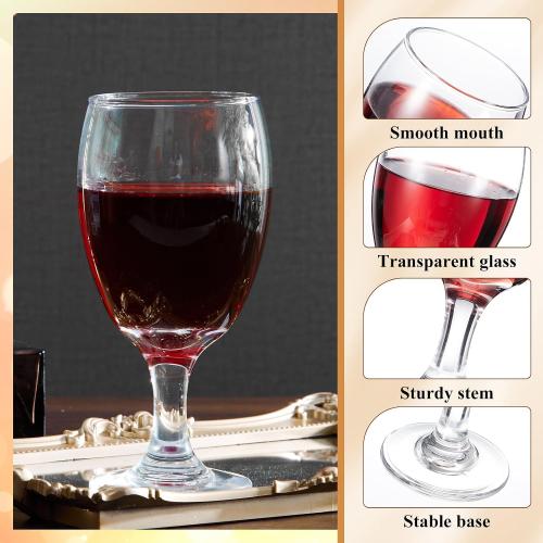 Patelai Set of 6 Water Goblet, 16 oz Clear Drinking Glasses Bulk Dishwasher Safe, Stemmed Water Glass for Juice Wine Beer Tea Sangria Cold Beverages, Reusable Glassware for Home Party Restaurant