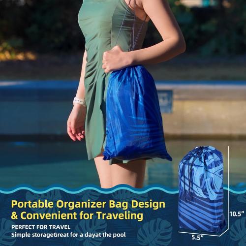 Upgrade Travel Pool Floats Adult with Carry Bag, Fabric Portable Packing Inflatable Pool Floats for Pool Floating, Luxury Floats with Backrest and Cup Holder, Fast Inflation, Floral Design