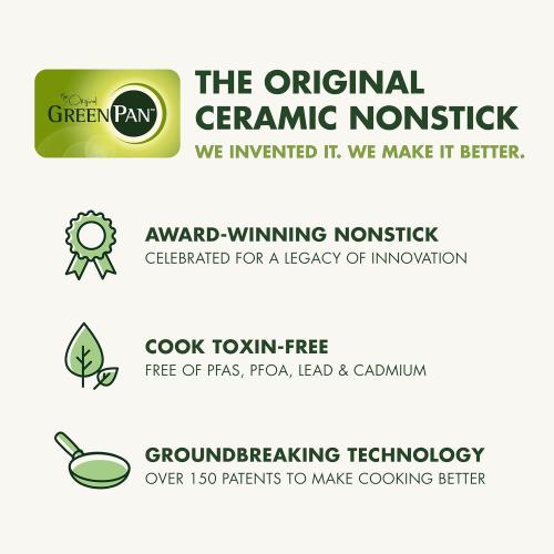 GreenPan Hard Anodized Healthy Ceramic Nonstick 10 Piece Cookware Pots and Pans Set, Gold-Tone Stainless Steel Handles, PFAS & PFOA-Free, Dishwasher Safe, Oven & Broiler Safe, Cream White‼️incomplete set ‼️