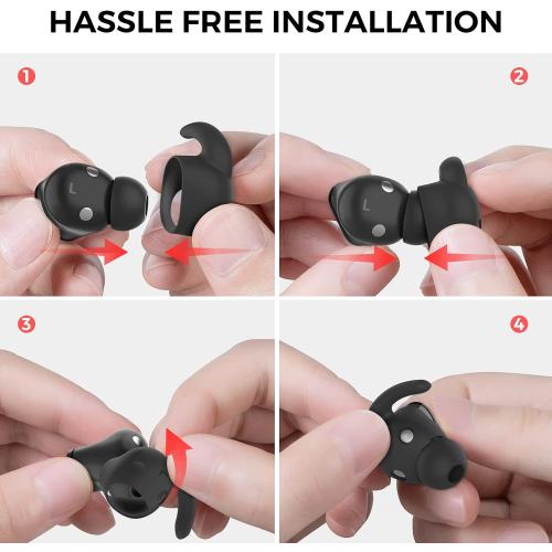 AhaStyle 3 Pairs Silicone Beats Studio Buds Ear Hooks Anti-Slip Ear Covers | Added Storage Pouch, Anti Slip, Secure Fit, Comfortable EarCover Tips Accessories Compatiable with New Beats Studio Buds 2021