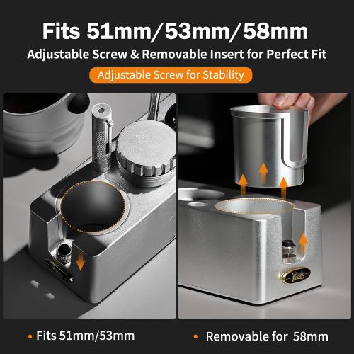 Espresso Tamping Station, Campact Tamper Station Coffee Tamper Stand, Coffee Organizer Box for 51/53/54/58 Tamper, Portafilter, WDT Tool, Distributor, Espresso Accessories, Plastic (Rectangular)