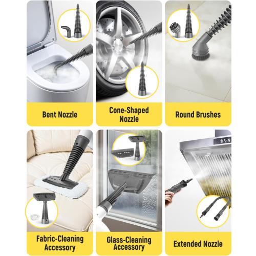 Suu66 Handheld Steam Cleaner, 500mL Tank, Deep Cleaning & 19PCS Accessories