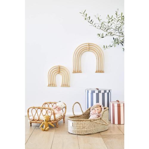 BEBE BASK Rattan Rainbow Nursery Decor Set of 2 - Handmade - Rainbow Decor for Girls Room - Wall Decorations
