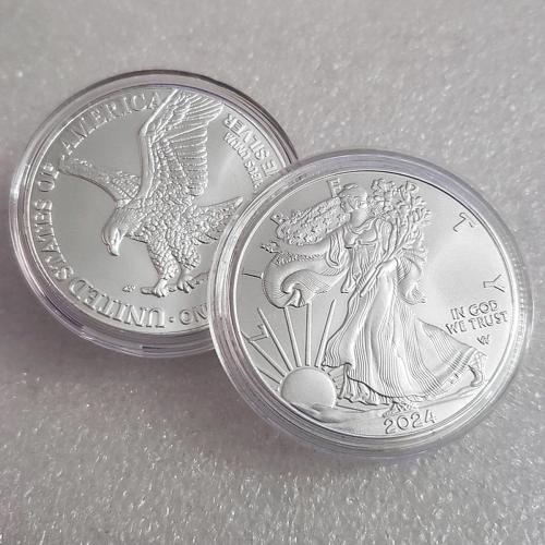 5PCS 2023 U.S. Eagle The United States Statue of Liberty Silver Plated Coin 1 oz Uncirculated Commemorative Coin Silver Eagles 2024