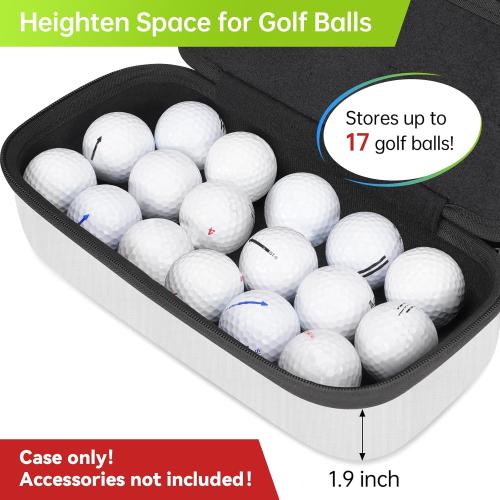 YOREPEK Golf Glove Holder with Removable Glove Shaper, Protective Hard Shell Golf Accessories Case Bag with 2 Dividers Fits Balls, Tees, Markers, Cool Gifts for Golfers