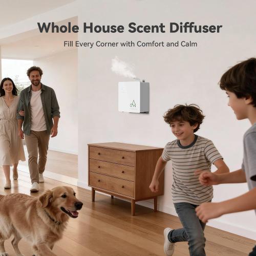 2025 Upgraded 3500 Sq.Ft Smart Scent Machine - HVAC System, Whole House Aroma & Hotel Collection Diffuser, Waterless Essential Oil Diffuser for Home, Office, 600ML Capacity, Cold Air Tech (White)