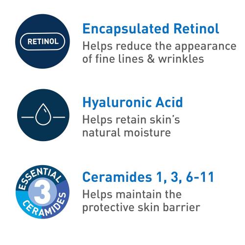 1.76oz CeraVe Anti-Aging Face Cream SPF 30, Anti-Wrinkle Retinol Cream with Hyaluronic Acid and Ceramides, 1.76 oz