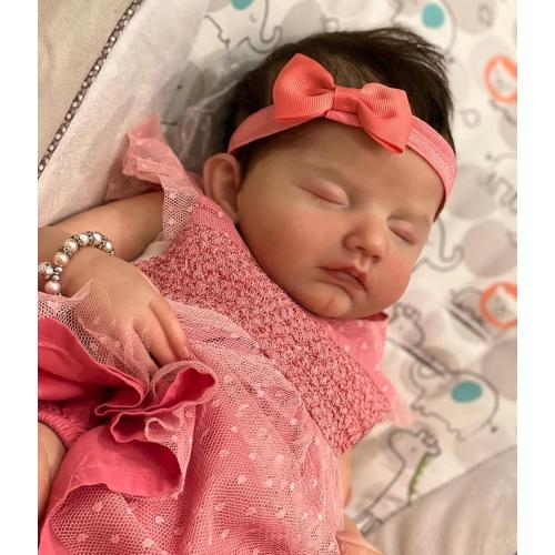 Lifelike Reborn Baby Dolls Girls Reborn Doll Eyes Closed Soft Body Realistic Newborn Baby Doll Real Life Baby Dolls Gift Box Toys 20 Inch Look Like a Real Baby