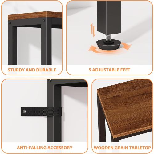 Bathola Narrow Sofa Table with 2 Power Outlets, 79” Thin Console Tables Narrow Long, Behind Couch Table Skinny, Wood Console Tables for Entryway, Living Room, Hallway, Foyer, Rustic Brown