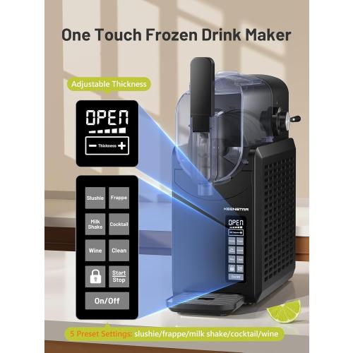 KEENSTAR Slushie Machine, 88oz Slushy Machine for Home with Self-Cleaning, Professional Frozen Drink Maker, No Ice Needed, 5 Preset Programs for Frozen Margaritas, Frappés, Milkshake & More