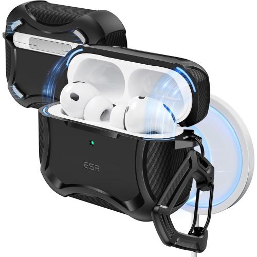 ESR for AirPods Pro 3 Case (2025), Compatible with Airpods Pro 3rd Generation (USB-C Cable), Magnetic Lid, MagSafe Ready, Powerful Drop Protection, Cyber Series, Black