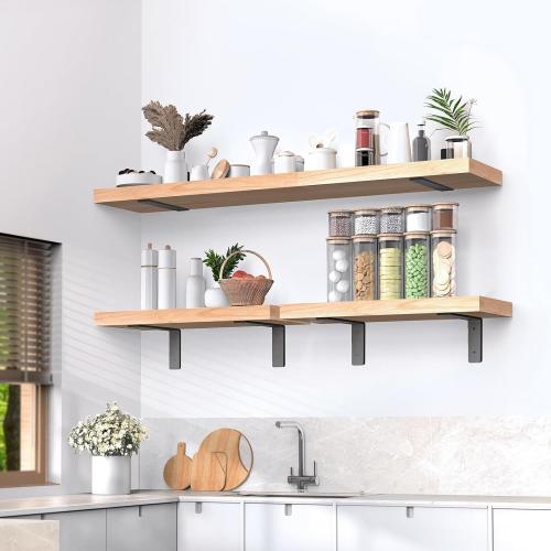 Heavy Duty Shelf Brackets 10 Inch, 6 Pack Floating Shelf Brackets, L Wall Shelf Bracket for DIY Decorative with Mounting Hardware