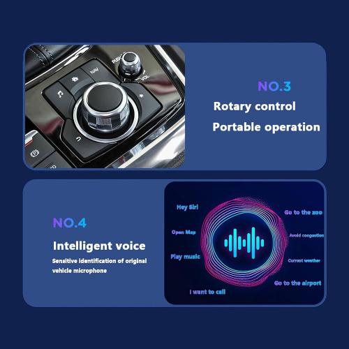 Compatible Mazda CarPlay & Android Auto Upgrade Kit, Compatible with Mazda 2/3/6/CX3/CX5/CX9/MX5 2015-2020, TK78-66-9U0C OEM Hub for MZD Connect System（New Version）