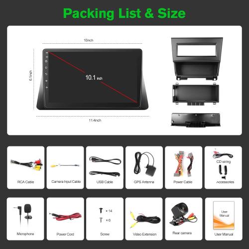 [4 64G] Android 13 Car Stereo with Wireless Apple Carplay & Android Auto for Honda Accord 2008-2013 10.1 Touchscreen Radio Upgrade with AHD Camera,GPS Navigation,SWC,WiFi,FM,Bluetooth