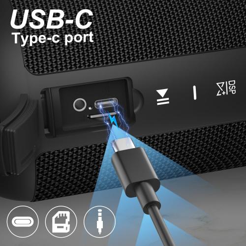 Portable Bluetooth Speaker, Stereo Sound Wireless Speakers with IPX7 Waterproof, LED Lights, Dual Pairing Speaker for Party/Home/Outdoor/Beach, Birthday Gift, Black, A7 Arance4