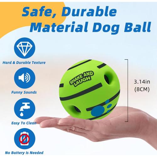 Dog Toys Ball, Interactive Dog Ball, Shaking with Gibbering Sound, for Training & Herding, S, 3.14 in (8 cm)