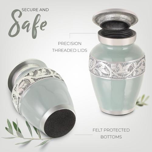 Handmade 2.9 Keepsake Urn with Premium Gift Box & Funnel - A Small Urn for Ashes for Women & Men - Beautifully Presented Small Urns for Human Ashes Keepsake Size (Olive Rest Color)