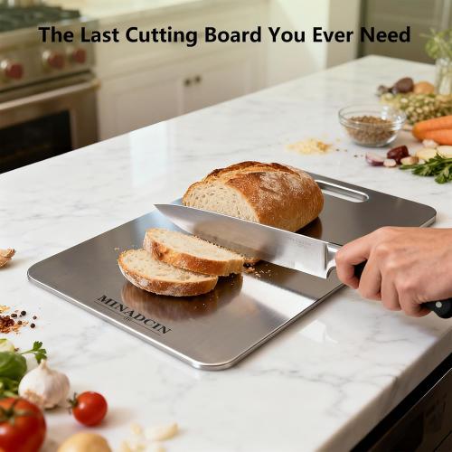 Titanium Cutting Boards For Kitchen, 100% Pure Cut Titanium Cutting Board, Food Grade Quality, Double-sided non-toxic, Easy To Clean, Dishwasher Safe And Will Not Absorb Odors(12L*9W)
