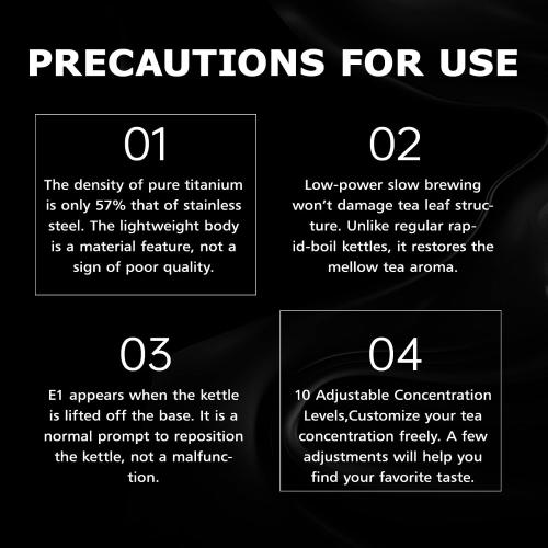 120V Titanium & Glass Electric Tea Kettle, Pro Steam Extraction for All Teas (Green, Black, Oolong), 11 Temp & 10 Strength Levels, 1.2L, 12H Keep Warm, BPA-Free, 1 Infusers
