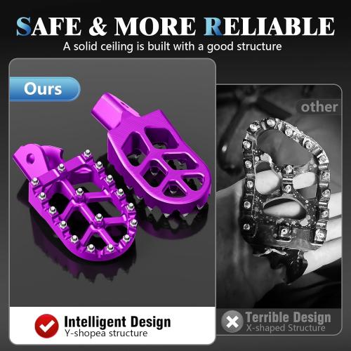 Electric Dirt Bike Wider Foot Pegs Footpegs CNC for Surron Sur Ron LBX ERide Pro SS 2.0 3.0 E-Ride Pro SR/S 79Bike Falcon GT Ventus One Talaria Sting MX3/R MX4 Purple