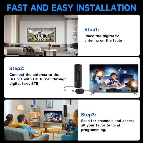 5000  Miles Range TV Antenna,2026 Digital TV Antenna Indoor Outdoor with Strongest Amplifier,360° Reception HDTV Antenna for Local Channels for Smart and Old TVs-38ft Coax Cable-Support 8K 4K 1080p