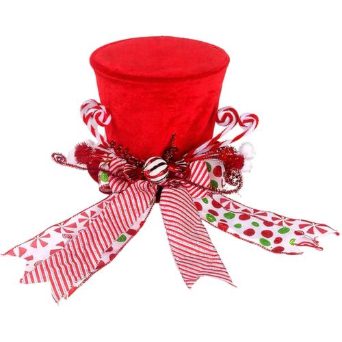 Festive Christmas Tree Topper Hat Decoration for Holiday and Indoor
