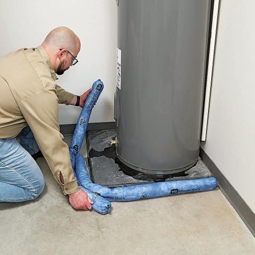 PIG Super Absorbent Sock for Water | 6 Pack | ext. Dia. 3 x 4' L | Absorbs Up to 1.75 Gallons per Sock | PM50635