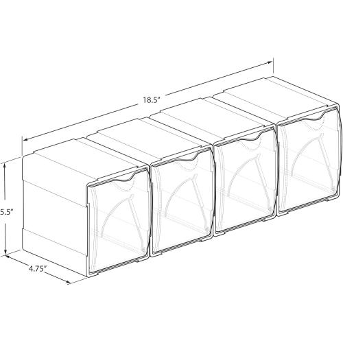 Azar Displays 300360-4PK Stackable Tilt Bin Counter Organizers, White (4-Pack)