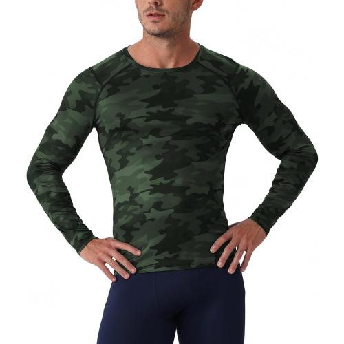 Men's Compression Shirts Long Sleeve Athletic T Shirt Workout Cool Dry Running Tops Gym Undershirts Baselayers 2 Pack