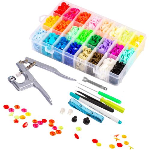LYNDA Snaps and Snap Pliers Set, 360 Sets T5 Plastic Buttons for Sewing and Crafting