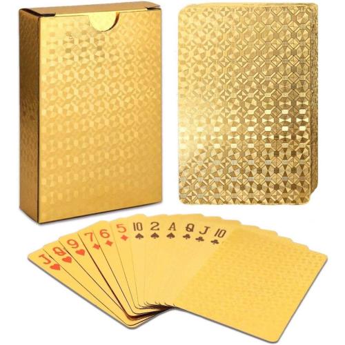 EAY Gold Waterproof Playing Cards - Poker Deck for Parties and Games