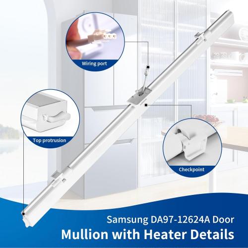 Refrigerator Flipper Assembly #Sam-Da97-12624a Compatible with Samsung, DA97-12624A Assy-French Door Mullion with Heater Replacement