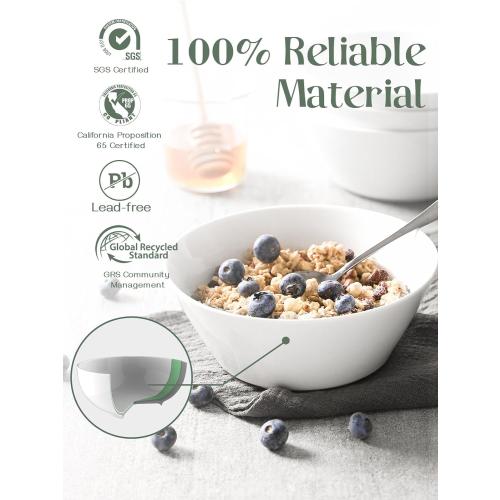 DOWAN 32 OZ Large Soup Bowls Set of 4 - White Ceramic Bowls for Kitchen, Deep Bowls for Cereal, Salad, Pasta, Fruits, Ramen, Dishwasher & Microwave Safe
