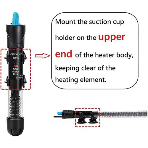 AQUANEAT Aquarium Heater, 200W Fish Tank Heater, Adjustable Submersible Water Thermostat with Digital Thermometer