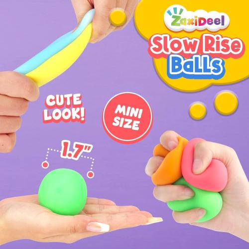 Squishy Stress Balls for Kids - 6 Pack Dough Squishy Fidget Toys for Anxiety Relief, Classroom Prize Party Favors Bulk Toys, Goodie Bags Stuffer for Kids, Easter Basket Stuffers for Boys Girls