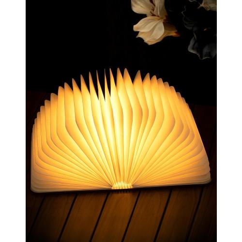 8.3 Inch Wooden Book Lamp, Book Lovers Gifts,Teacher Appreciation Gifts for Women, LED Ambient Lighting, Magnetic Mood Lighting for Home&Library Decor (Walnut)