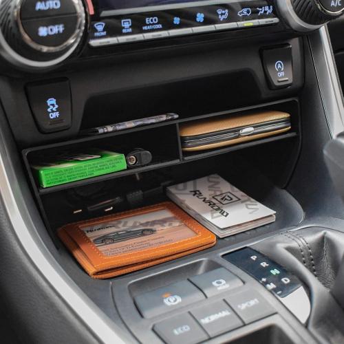 RUNROAD Center Console Upgraded Organizer Tray Compatible with Toyota RAV4 2019 2020 2021 2022 2023 2024 2025 Accessories, Insert Armrest Organizer Console ABS Secondary Storage Tray Container Box