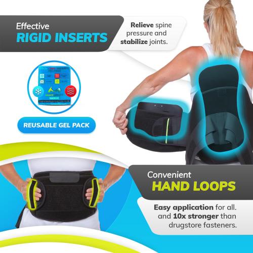 BraceAbility LSO Back Brace for Women and Men - Medical-Grade Lumbar Brace for Herniated Disc, Sciatica, Spinal Stenosis, Spondylolisthesis, Post-Surgery Recovery, Hot and Cold Therapy (M)