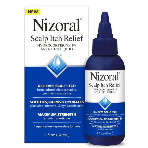 3pk Nizoral Scalp Itch Relief Liquid—Relieves Scalp Itch and Soothes, Calms and Hydrates with Maximum Strength Anti-Itch Medicine (Hydrocortisone 1%), 2 Fl Oz