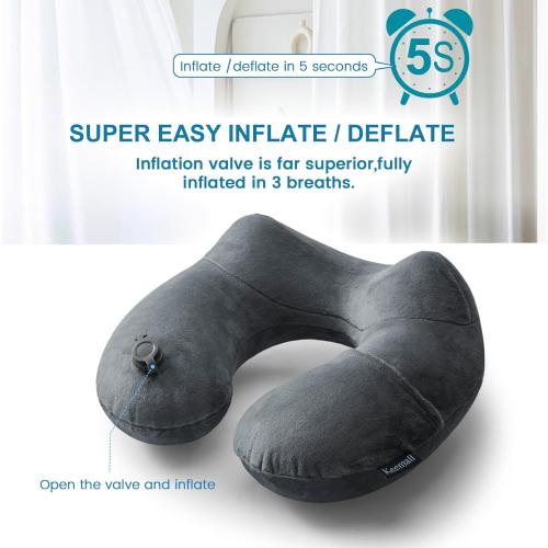 Inflatable Travel Pillows for Airplanes, Easy Blow Up Inflatable Travel Neck Pillows for Air Travel Sleeping Long Flight, Comfort Travel Air Pillows for Car Train Office Nap Camping