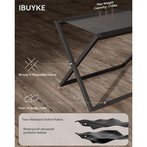 IBUYKE Luggage Rack for All Suitcase Sizes,Foldable Suitcase Stand,Metal Luggage Holder,Easy to Assemble for Bedroom Living Room Hotel,Black TLR001B